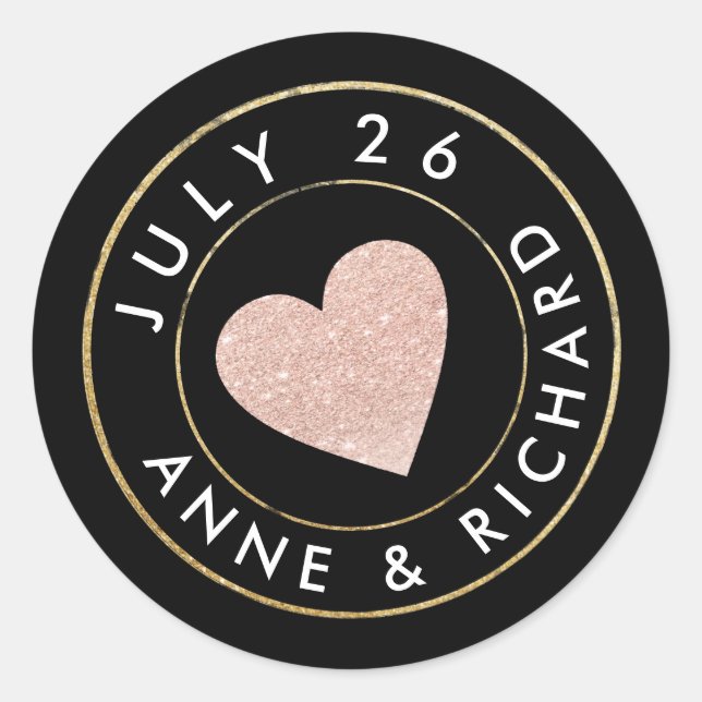 Sticker Rond wedding rose love heart circle_stamp  (Devant)