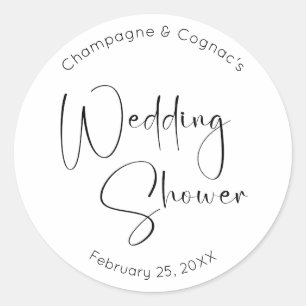 Sticker Rond Wedding shower de script moderne