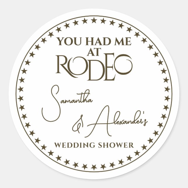 Sticker Rond Wedding shower des mariées de Western Rodeo (Devant)