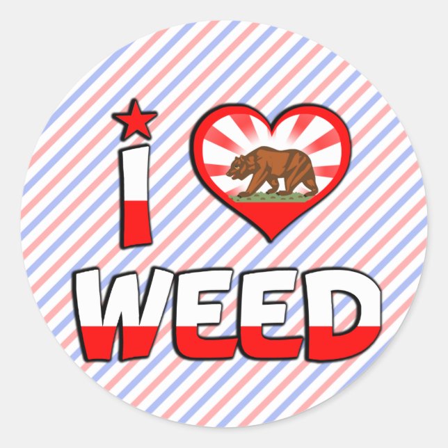 Sticker Rond Weed, CA (Devant)