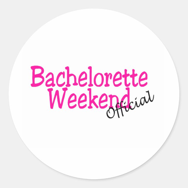 Sticker Rond Week-end Bachelorette (Officiel/Rose) (Devant)
