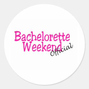 Sticker Rond Week-end Bachelorette (Officiel/Rose)