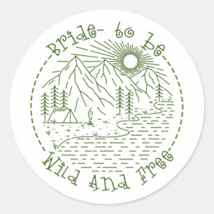 Sticker Rond Week-end de camping pour l'enterrement de vie de j