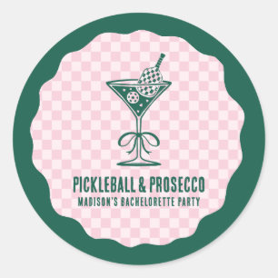 Sticker Rond Week-end de célibataire Pickleball moderne et Pros