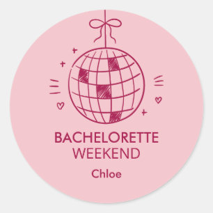 Sticker Rond Week-end d'enterrement de vie de jeune fille minim