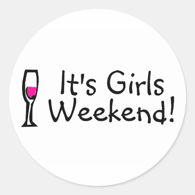Sticker Rond Week-end filles (Devant)