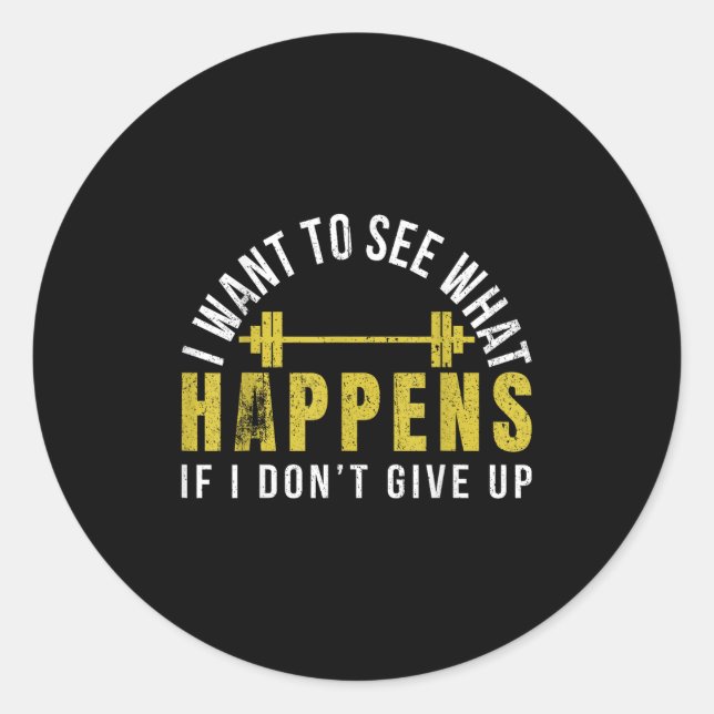 Sticker Rond Weightlifting Bodybuilder Muscle Barbell Exercise  (Devant)