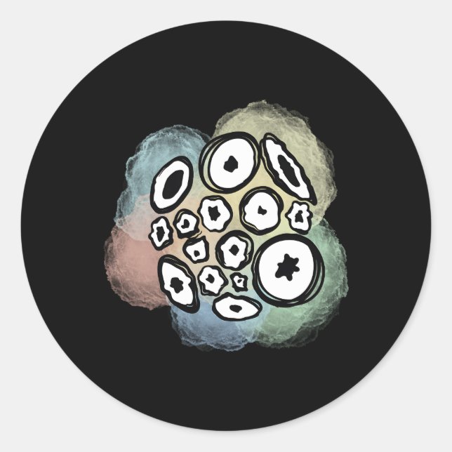 Sticker Rond Weirdcore Dieu Esthétique Sur Pastel Cloud (Devant)