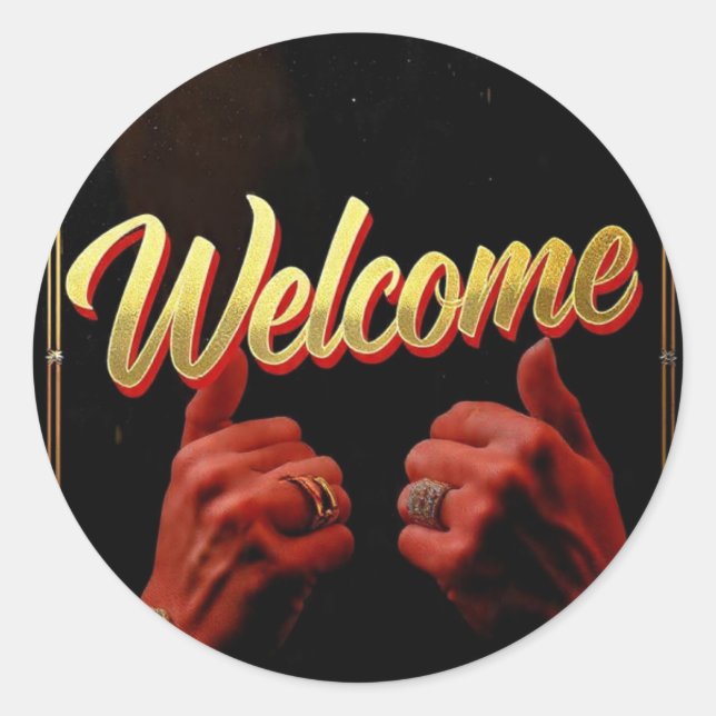 Sticker Rond Welcome to everyone  (Devant)