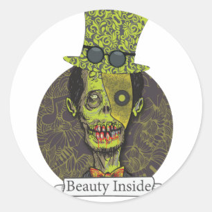 Sticker Rond Wellcoda Zombie Dead Monster Effrayant Déplaisant