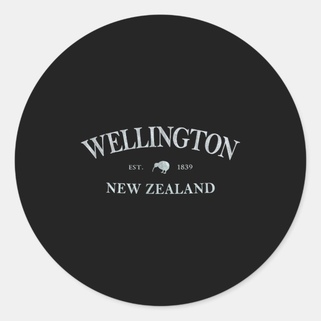Sticker Rond Wellington New Zealand _ Wellington Nz Graphic Pri (Devant)