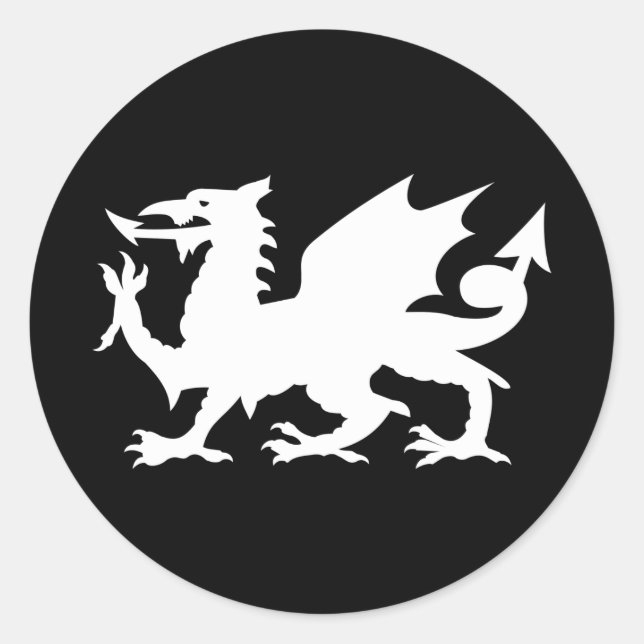 Sticker Rond Welsh Dragon (Devant)