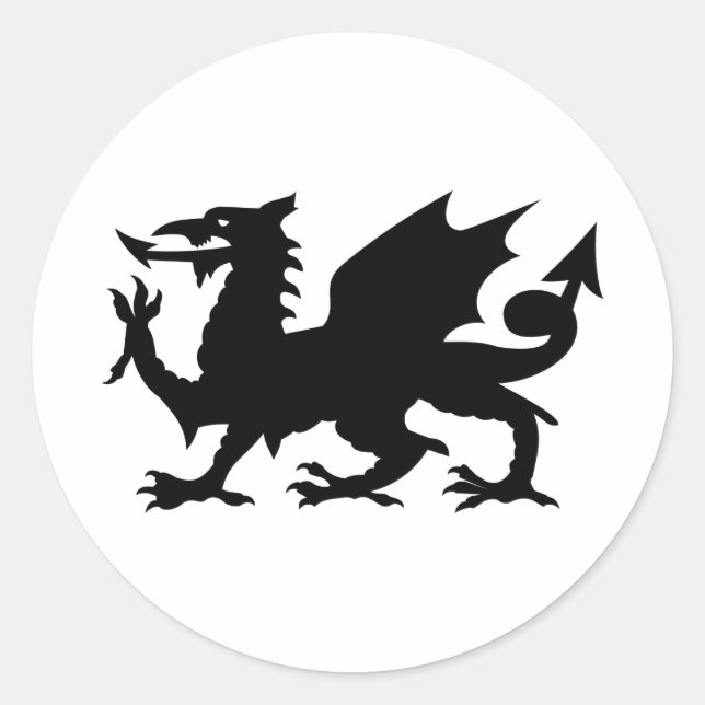 Sticker Rond Welsh Dragon (Devant)