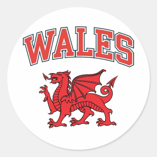 Sticker Rond Welsh Dragon (Devant)