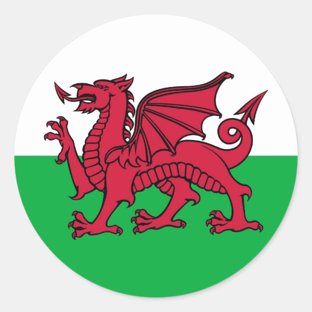 Sticker Rond Welsh Dragon (Devant)