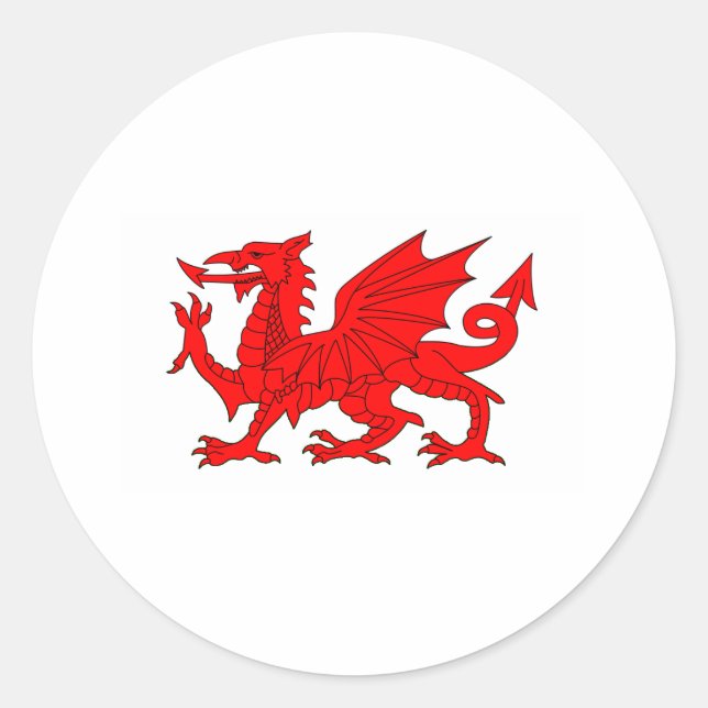 Sticker Rond Welsh Dragon (Devant)