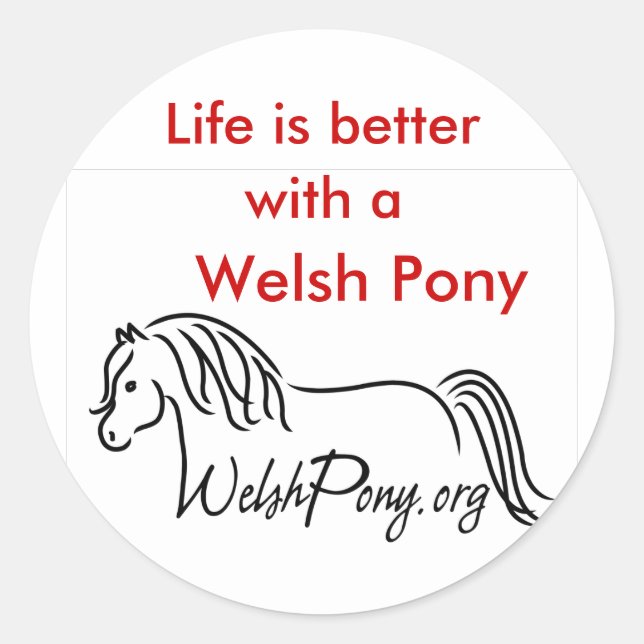 Sticker Rond Welsh Pony & Cob Society (Devant)