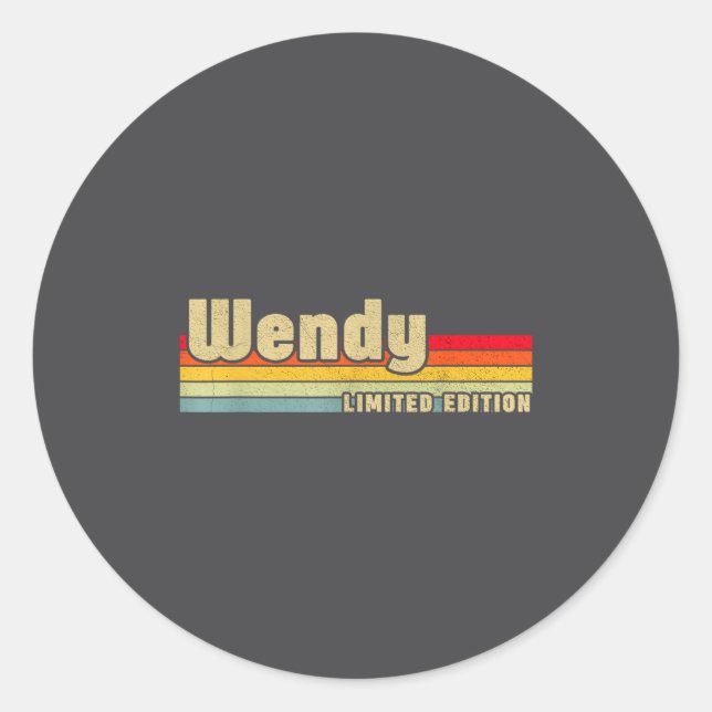 Sticker Rond Wendy Gift Name D Birthday Funny Christ  (Devant)
