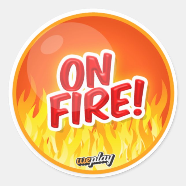 Sticker Rond Weplay Props Series 1 - On Fire! (Devant)