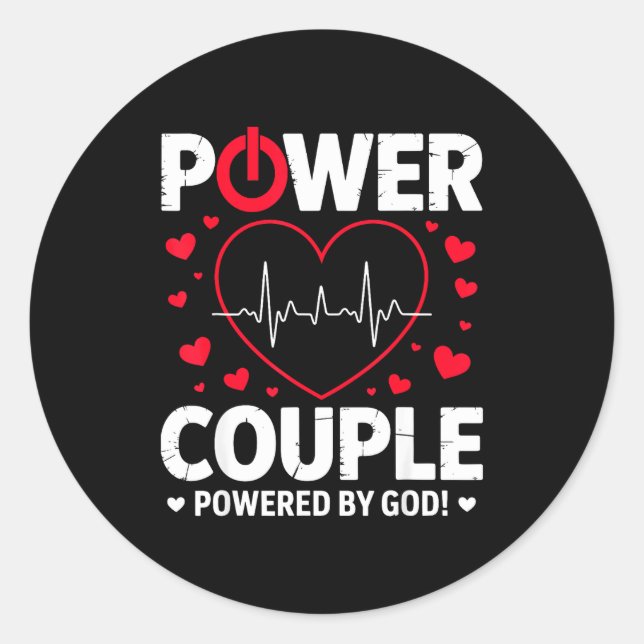 Sticker Rond Wer Couple Christian Couples Matching Valentines D (Devant)