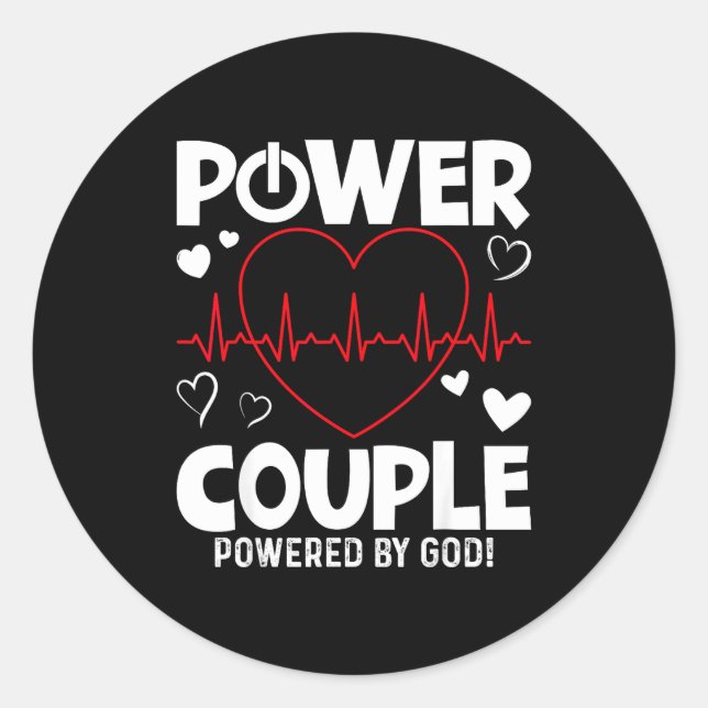 Sticker Rond Wer Couple Christian Couples Matching Valentines D (Devant)