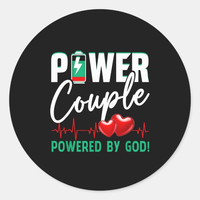 Sticker Rond Wer Couple Wered-by God Christian Couples Valentin (Devant)