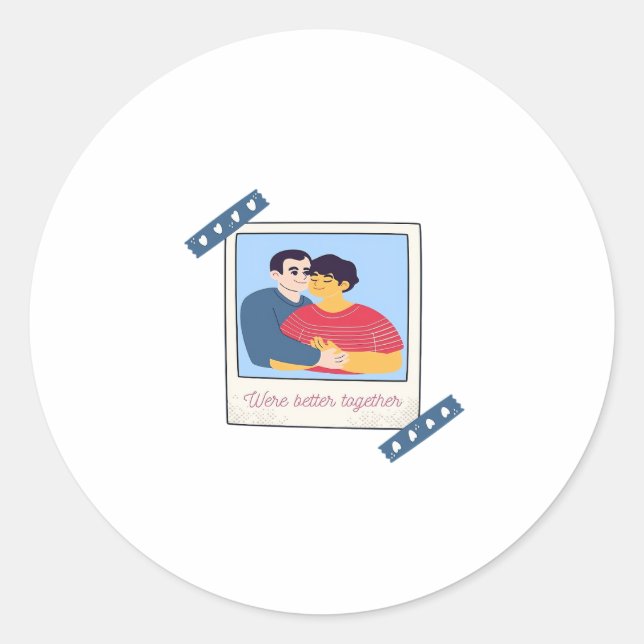 Sticker Rond Were Better Together Graphic Minimal Design  (Devant)