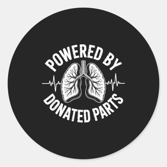Sticker Rond Wered By Donated Parts Lung Transplant  (Devant)