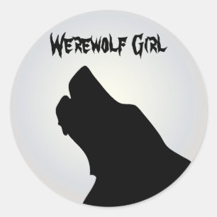 Sticker Rond Werewolf Girl