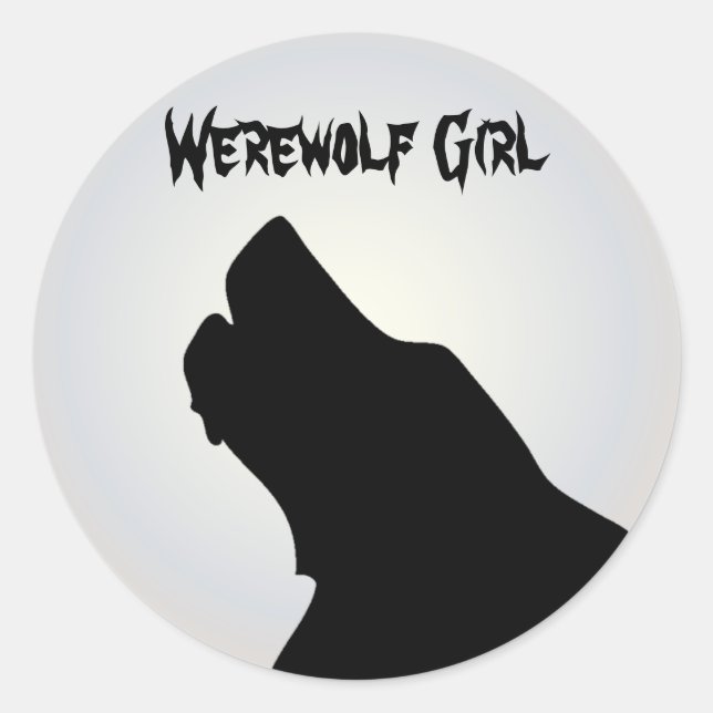 Sticker Rond Werewolf Girl (Devant)