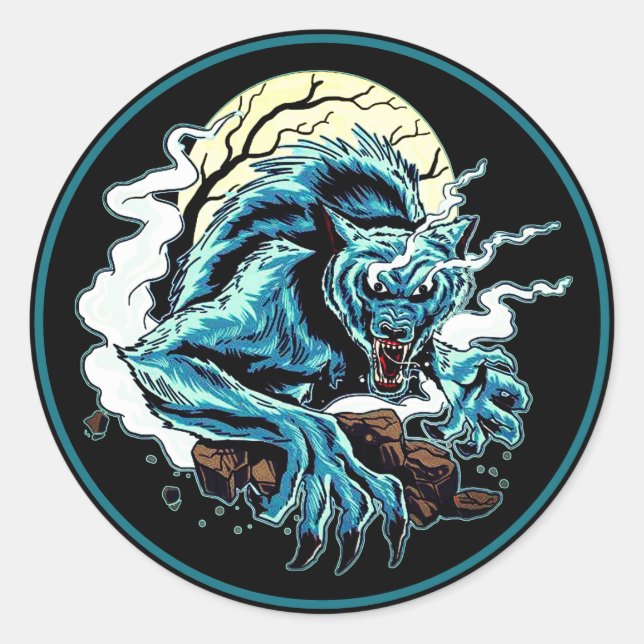 Sticker Rond Werewolf Moon (Devant)