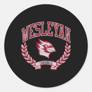 Sticker Rond Wesleyan Cardinals Victoire Noire
