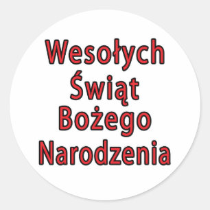Sticker Rond Wesolych Swiat Bozego Narodzenia