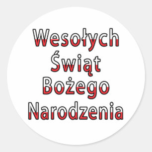 Sticker Rond Wesolych Swiat Bozego Narodzenia