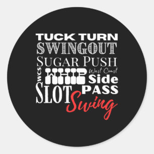 Sticker Rond West Coast Swing Dance Wc Dansances Termes Danseus