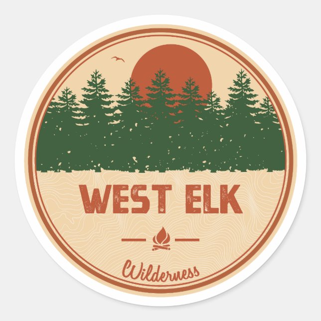 Sticker Rond West Elk Wilderness Colorado (Devant)
