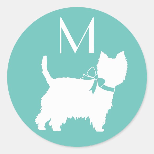 Sticker Rond West Highland Terrier Chien Chien Chien Chien Chio (Devant)
