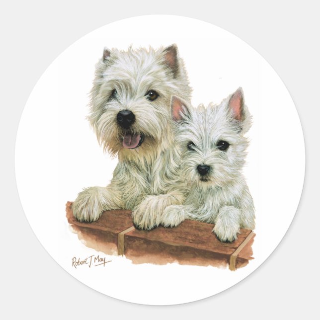 Sticker Rond West Highland White Terrier (Devant)
