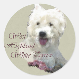 Sticker Rond West Highland White Terrier Art