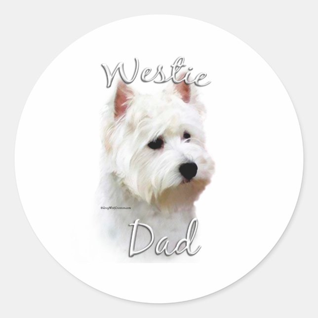 Sticker Rond West Highland White Terrier Papa 2 (Devant)
