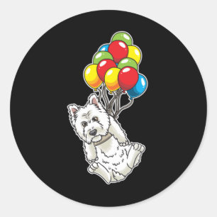 Sticker Rond West Highland White Terrier Westie Cadeaux