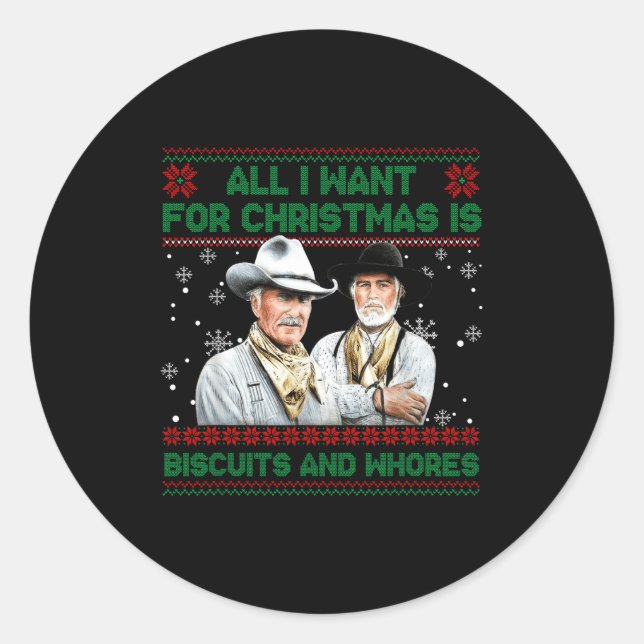 Sticker Rond Western Biscuits And S Christmas Quote  (Devant)