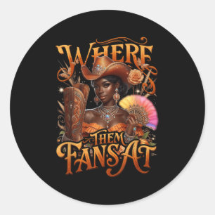 Sticker Rond Western Boot Halloween Southern Cowgirl où ils