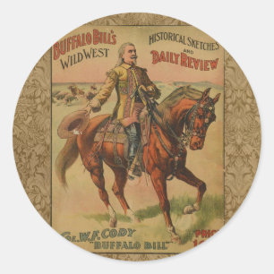 Sticker Rond Western Buffalo Bill Wild West