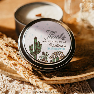 Sticker Rond Western Cowboy Boy Baby shower Favoriser