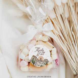 Sticker Rond Western Cowgirl Baby shower Merci à vous tous