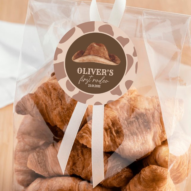 Sticker Rond Western First Rodeo Wild West Cowboy 1er anniversa (Créateur téléchargé)