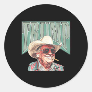 Sticker Rond Western Make America Great Trump Daddy 1