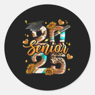 Sticker Rond Western Senior 2025 Graduation De La Vachette Cl D