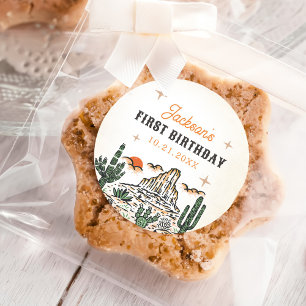 Sticker Rond Western Vintage Desert Premier Rodéo 1er Anniversa